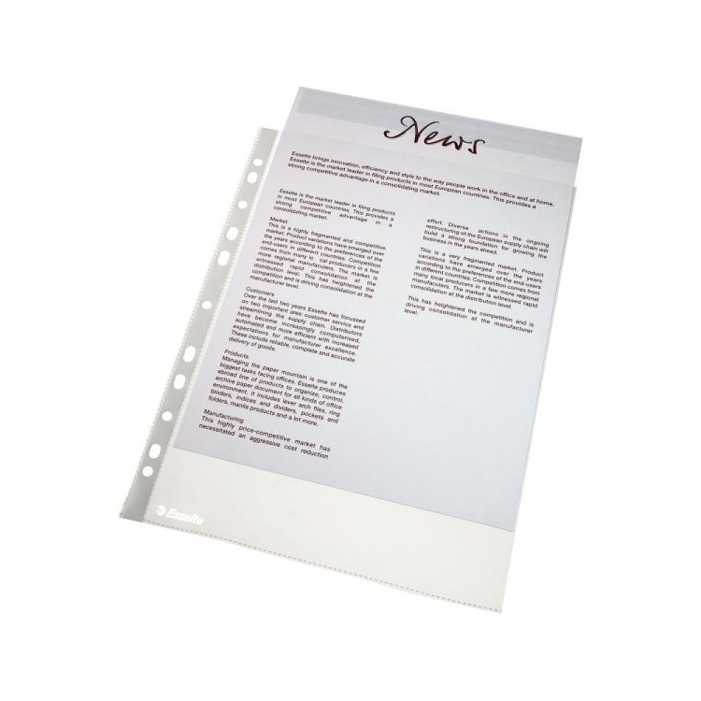 Файл (папка-карман) "Стандарт", A4, 100 шт, 45 мкм, прозрачный