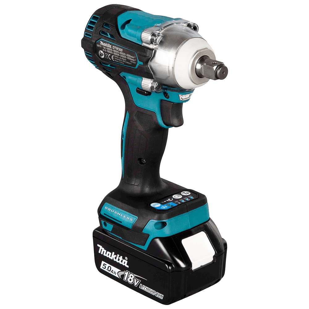 Аккумуляторный гайковерт MAKITA DTW300RTJ, 18 В, 330 Нм, 1/2", 5.0Ачx2, кейс - 8