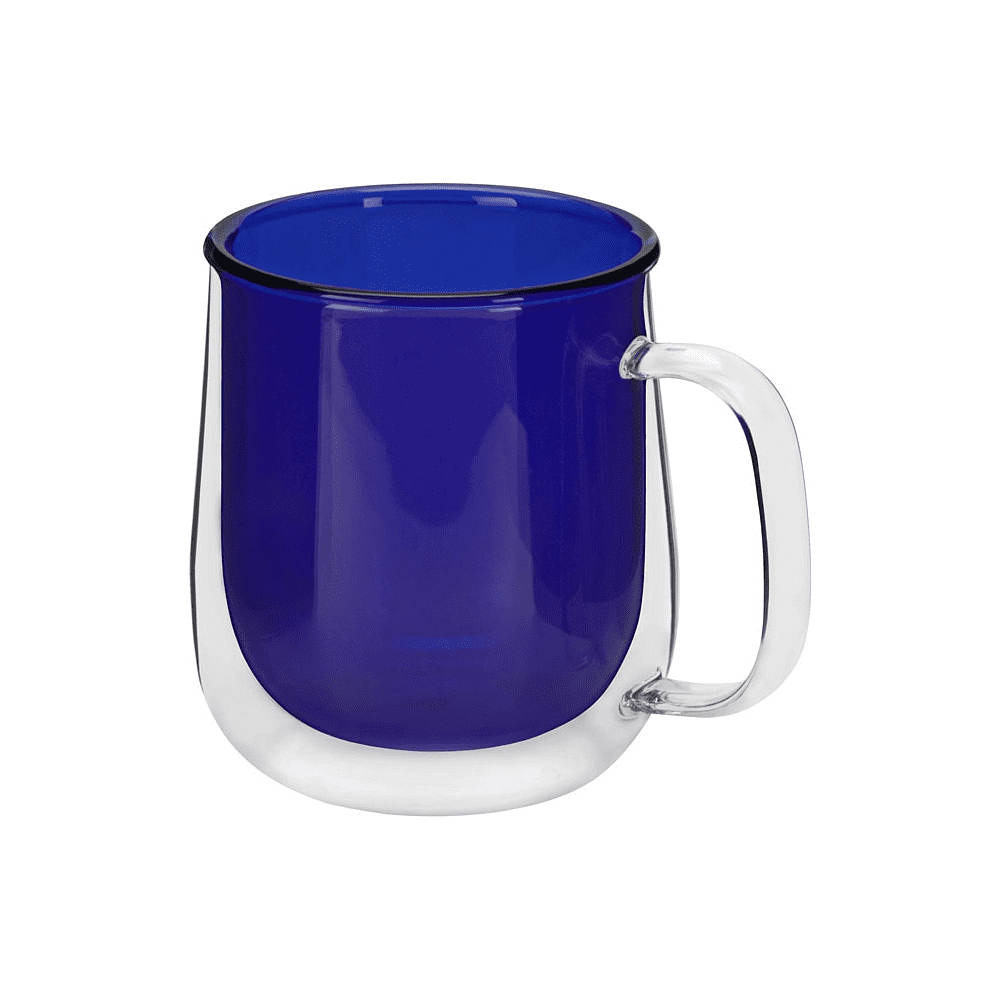 Кружка стеклянная "Ubud", 250 мл, синий, прозрачный