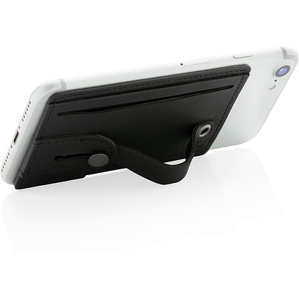 Футляр для кредитных карт - подставка для телефона "P820.741", черный - 3