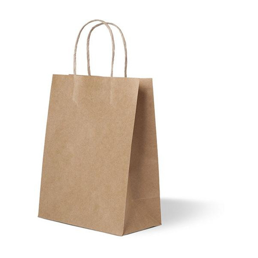 Пакет бумажный 260х150х350 Крафт 70, с кручеными ручками