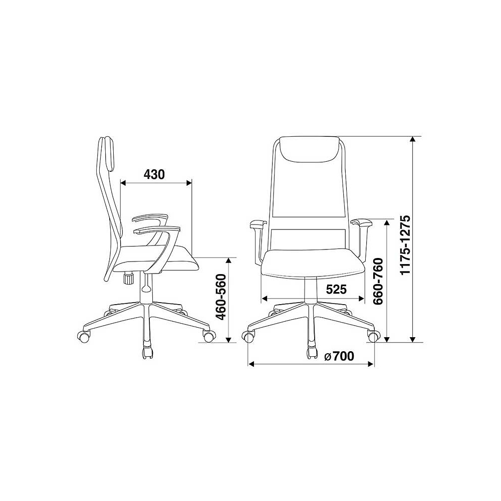 Кресло для руководителя "Бюрократ KB-8/DG", ткань, пластик, серый - 5