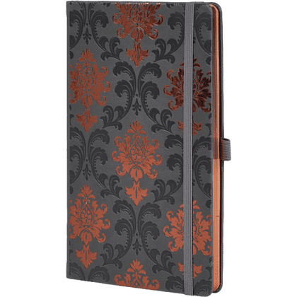 Блокнот "Copper baroqe", А5, 96 листов, черный, срез медный
