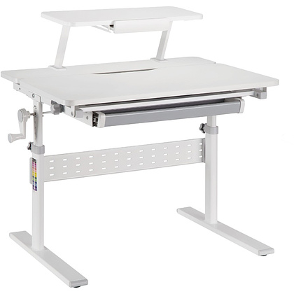 Комплект Ergosmart ученический Smart 80: стол E602 GREY, полка к столу E611 WHITE, накладка Е511