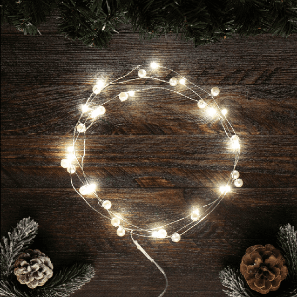 Гирлянда электрическая LED "Нить. Жемчужина", 2 м, тепло-белый - 5