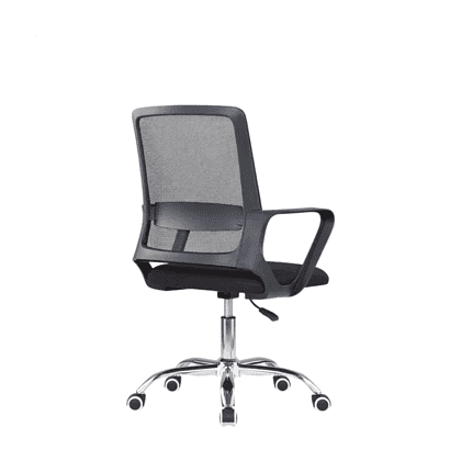 Кресло для персонала SitZone "U-0385 CH", ткань, хром, черный - 2
