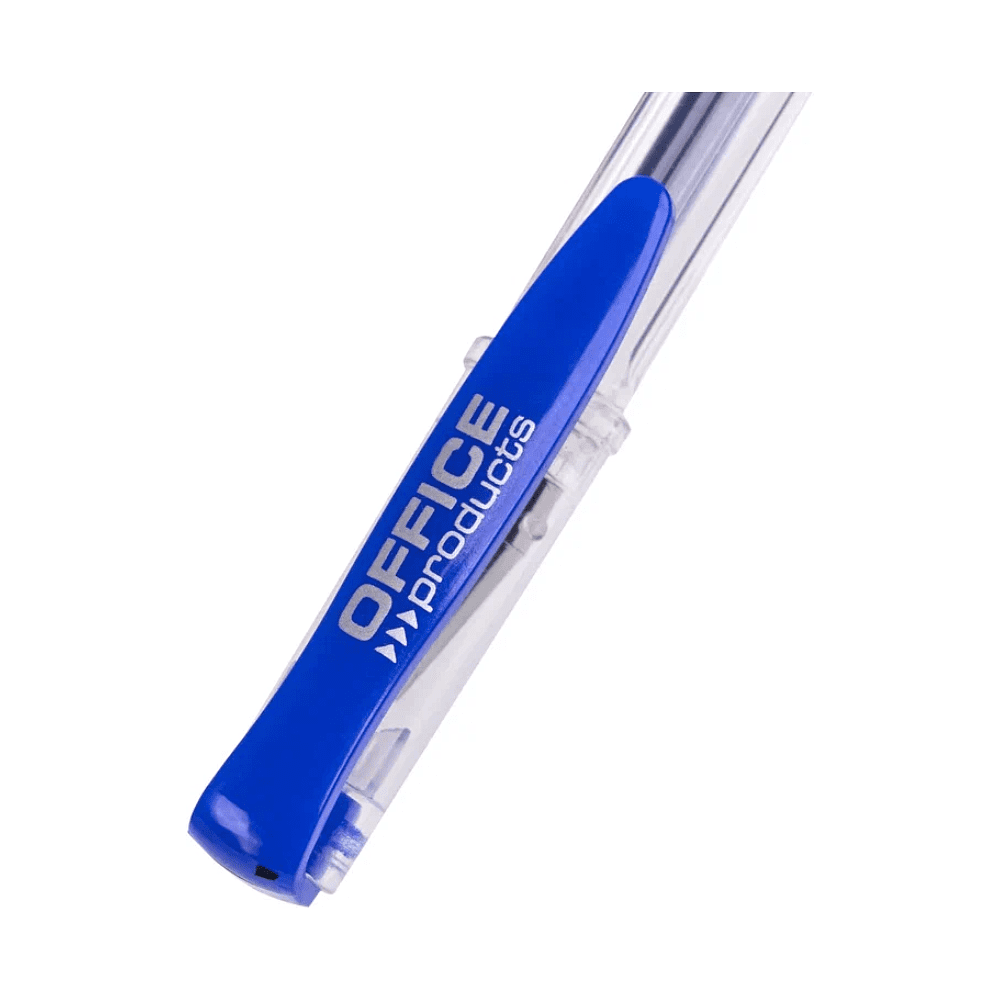 Ручка гелевая "Office Products", 0.5 мм, прозрачный, стерж. синий - 4