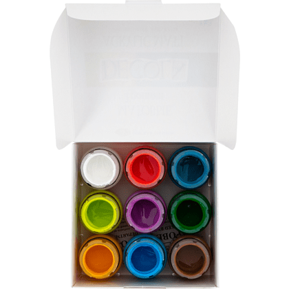 Краска акриловая матовая "Декола тропики", набор 9 цветов, 20 мл, банки - 5