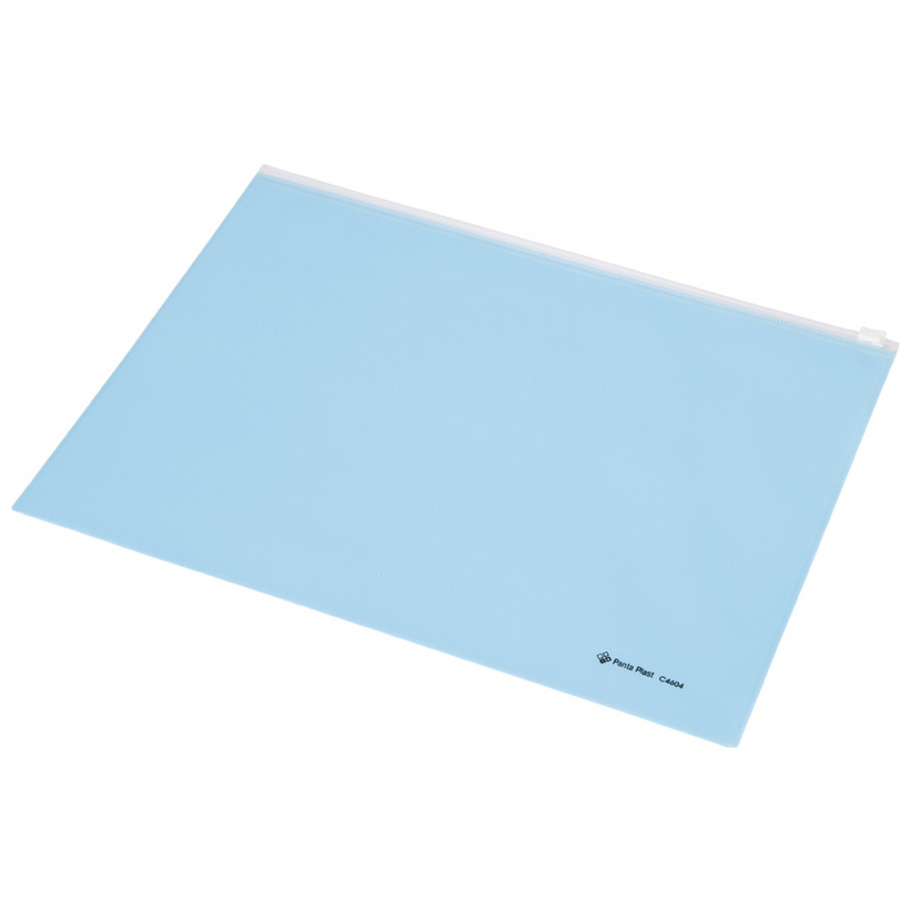 Папка-конверт на молнии Panta Plast "C4604", А4, пастельный голубой