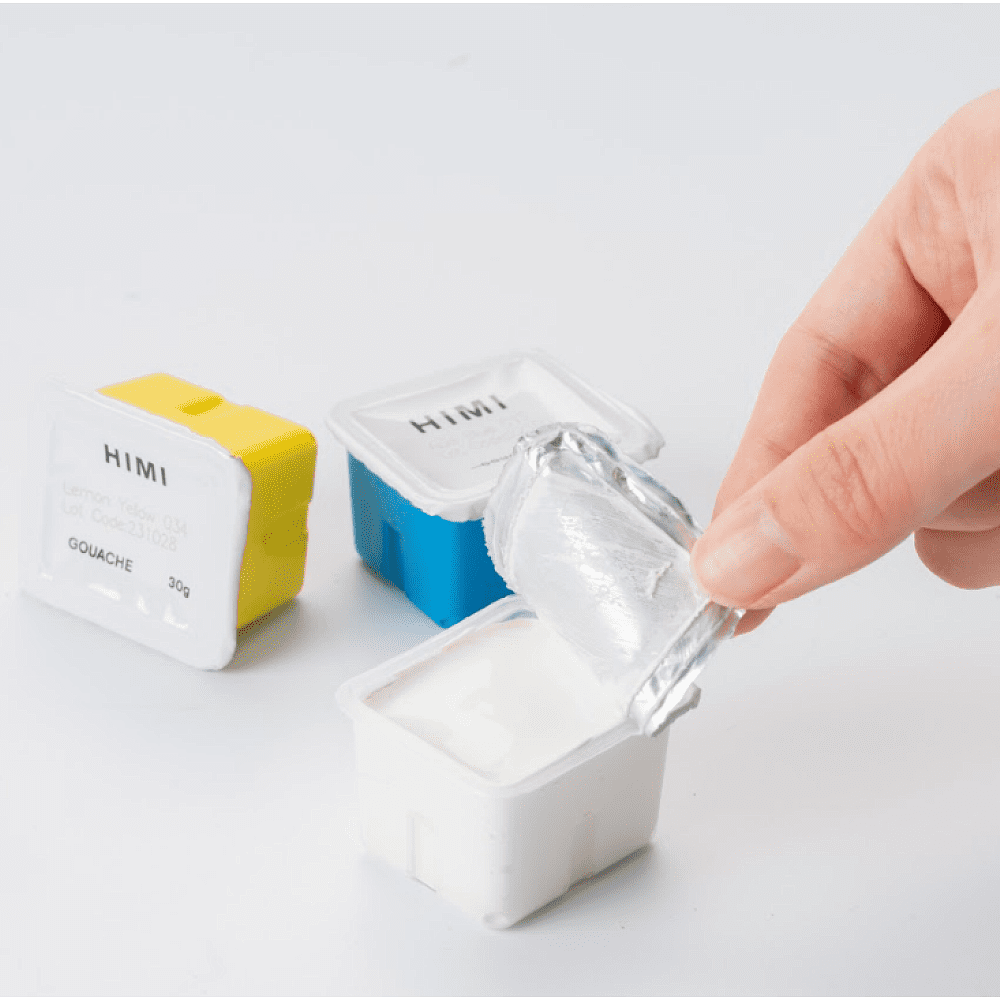 Краски гуашевые "Himi Jelly Cup" кислотный синий, набор  рефилов 4 шт., 30 мл. - 11