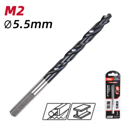 Сверло по металлу Deli RS EDH-MHZ055-E4, 5.5 мм, DIN 338, HSS-TiN - 2