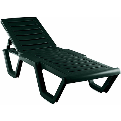 Шезлонг Атлант, пластик, темно-зелёный
