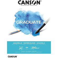 Блок-склейка бумаги для акварели "Canson Graduate", 21x29.7 см, 250 г/м2, 20 листов