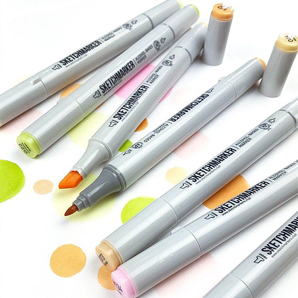 Маркер перманентный двусторонний "Sketchmarker", B101 синий - 3