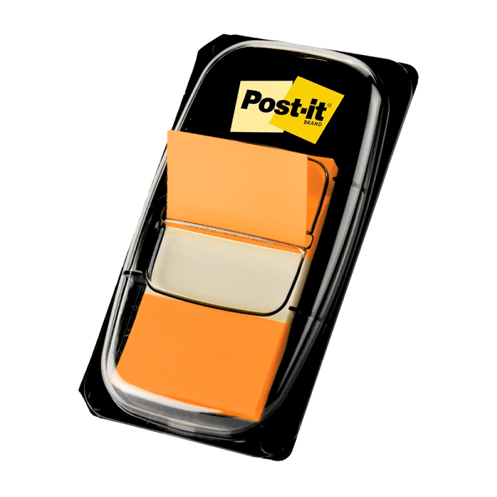 Закладки пластиковые "3М", 25х43 мм, 50 шт, оранжевый, в диспенсере