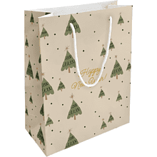 Пакет бумажный подарочный "Елки", 25х32х12 см