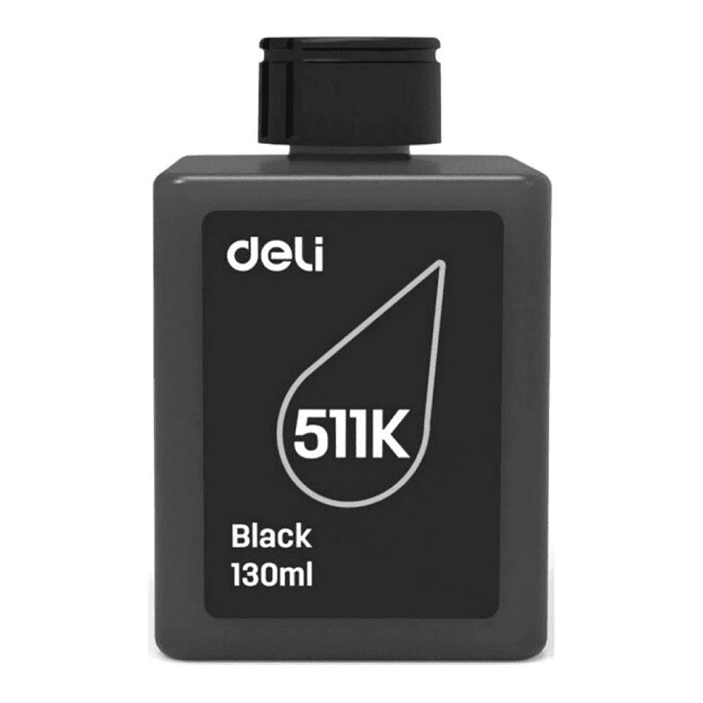 Чернила Deli 511K, 130 мл, черный