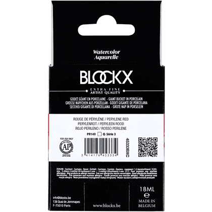Краски акварельные "Blockx. Giant pan", 333 перилен красный, 18 мл., кювета - 5