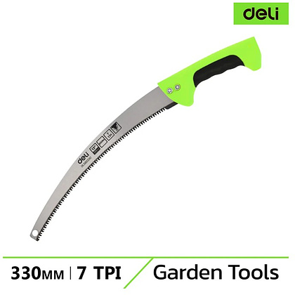 Пила-нож садовая с изогнутым полотном Deli GS EDL580330, 330 мм, черный, зеленый - 2
