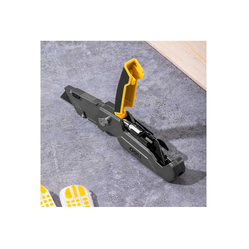 Нож строительный Deli YS EDL006Z, 19 мм, складной, трапеция - 3