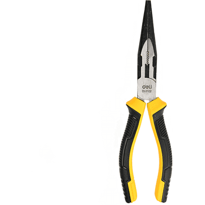 Длинногубцы Deli YS EDL0102, 200 мм, 2-х компонентные рукоятки