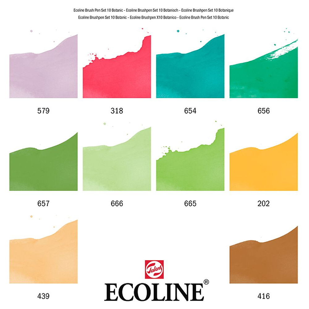 Набор акварельных маркеров "Ecoline", 10 шт., ботаника - 2