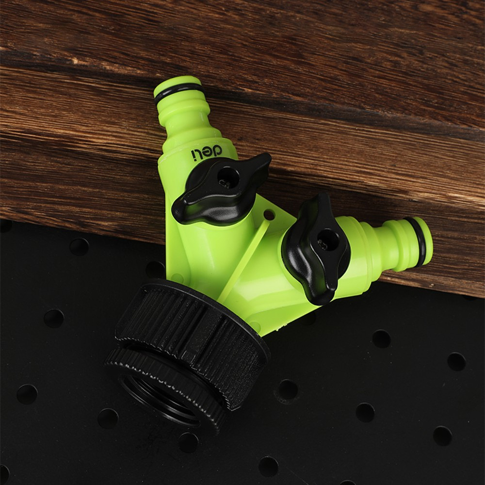 Распределитель поливочный двухканальный Deli GS EDL8797, 3/4", черный, зеленый - 5