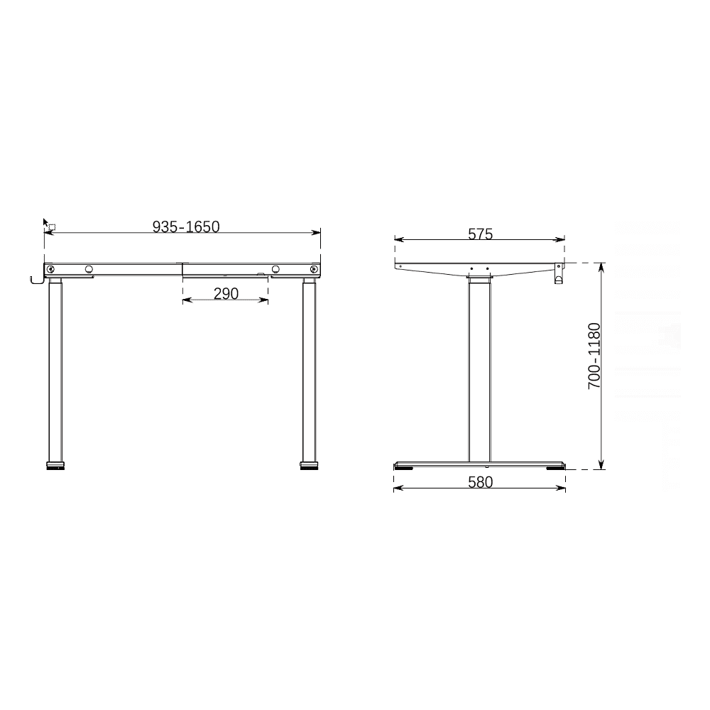 Каркас стола с электроприводом двухмоторный Waltz IR30, Fit Focus Space Dual, черный  - 2