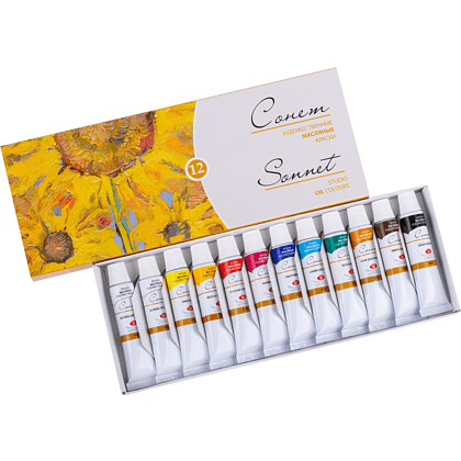 Краски масляные "Сонет", 12 цветов, тубы