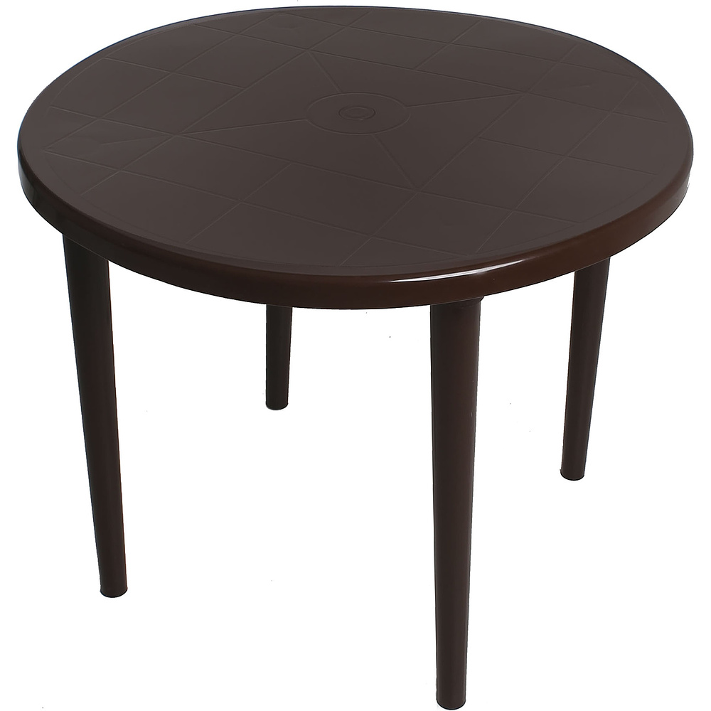 Стол круглый, 900х900х710 мм, пластик, шоколадный