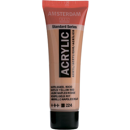 Краски акриловые "Amsterdam", 224 неаполитанский желто-красный, 20 мл, туба