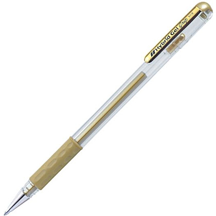 Ручка гелевая "К118", 0.8 мм, прозрачный, стерж. золотистый