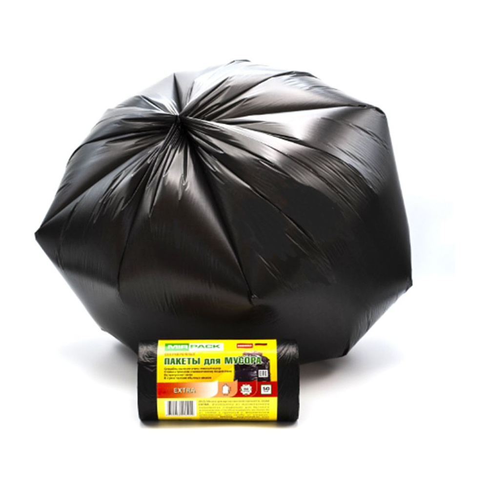 Мешки для мусора "Mirpack Extra", 12 мкн, 60 л, 50 шт/рулон - 2