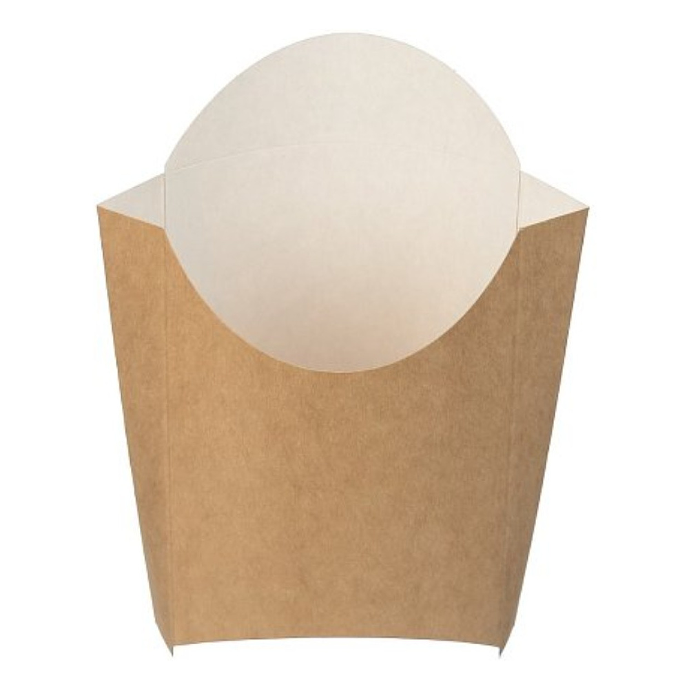 Контейнер бумажный для картофеля фри, 84х54х120 мм, 400шт/упак, крафт - 2