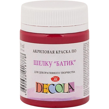 Краска акриловая по шелку перламутровая "Декола", 322 розовая, 50 мл., банка
