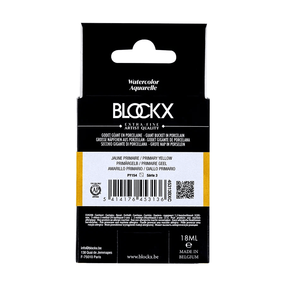 Краски акварельные "Blockx. Giant pan", 313 основной желтый, 18 мл., кювета - 5