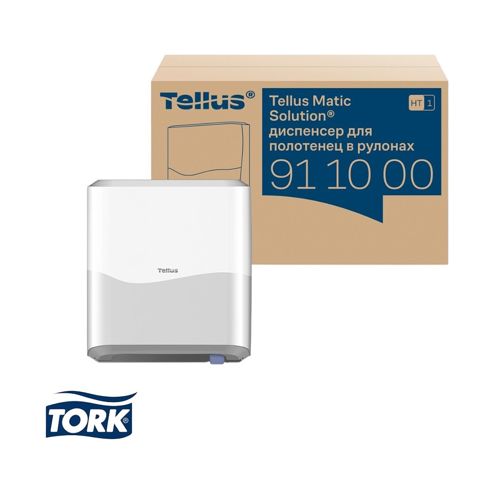 Диспенсер Tellus Matic, для полотенец в рулонах белый, HT1