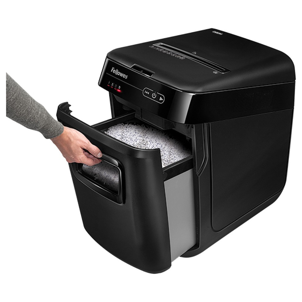Уничтожитель Fellowes AutoMax 200M, микрорезка, автоподача, DIN P-5, 2х14 мм, 200 листов, 32 литра - 5
