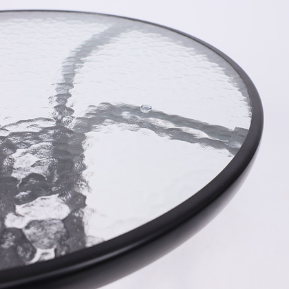 Стол садовый VERONA, 600х600х730 мм, сталь, черная, закаленное стекло 5мм - 9