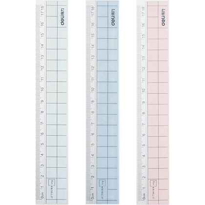 Линейка "Deli 6235", 18 см, прозрачный, ассорти