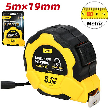Рулетка Deli YS EDL3796, 5 м х 19 мм, желтый, черный - 2