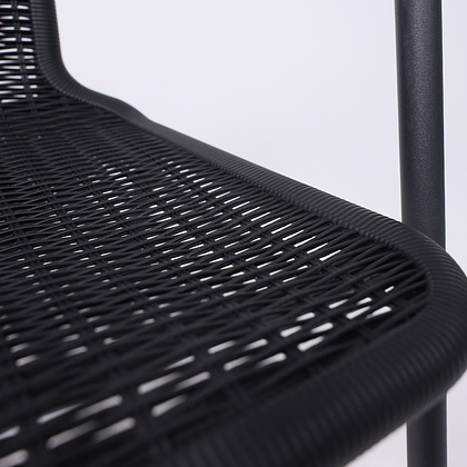 Кресло садовое AksHome RVERONA, PP, черный, сталь-черная - 11