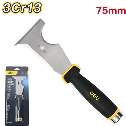 Шпатель-скребок многофункциональный Deli YS EDL-HD03, 75 мм, черный, желтый - 2