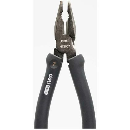 Длинногубцы Deli HS EHT2007, 180 мм, Soft Touch, черный - 2