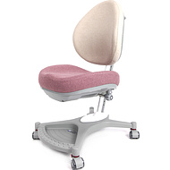 Кресло детское SingBee Cobee 138, ткань, розовый пудровый, пластик, корпус серый, подставка для ног, с чехлом серым