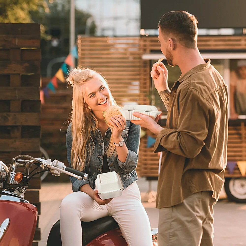 Ланч-бокс 230x158x79 мм, 1 секция, 100 шт/упак, сахарный тростник - 4
