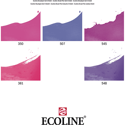 Набор акварельных маркеров "Ecoline", 5 шт., фиолетовые - 2