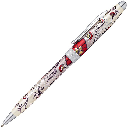 Ручка шариковая автоматическая "Cross Botanica Red Hummingbird Vine", 0.7 мм, красный, серебристый, стерж. черный - 2
