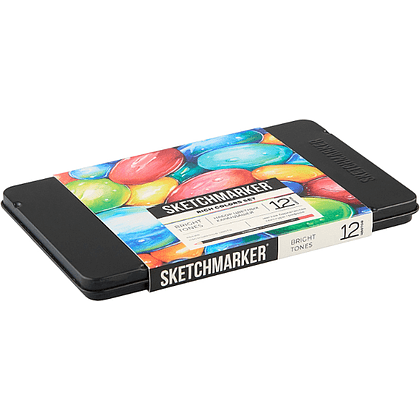Карандаши цветные "Sketchmarker Яркие цвета", набор 12 цветов, жестяной пенал - 3