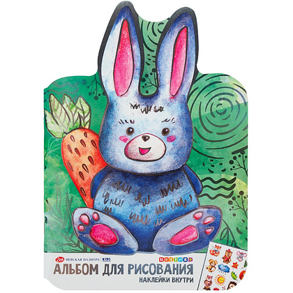 Альбом для рисования "Цветик. Заяц" с наклейками, 276х195 мм, 32 листа
